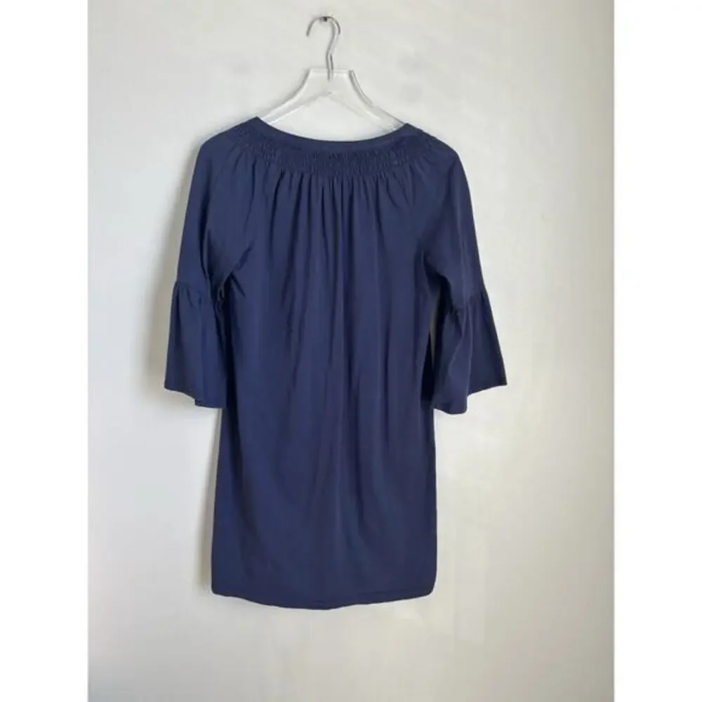 Lilly Pulitzer Teigen True Navy‎ Bell Sleeve Mini Dress 30541 Small Preppy Beach - Picture 7 of 10